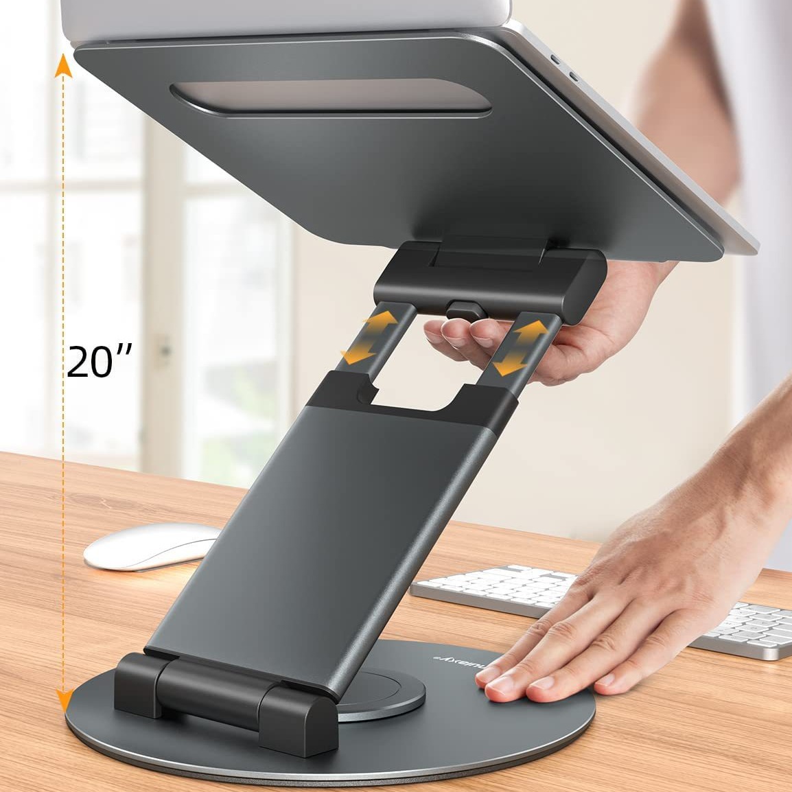 Notebook Bracket Laptop Bracket Aluminum Alloy Desktop Adjustable Base 360-degree Rotation photo 1