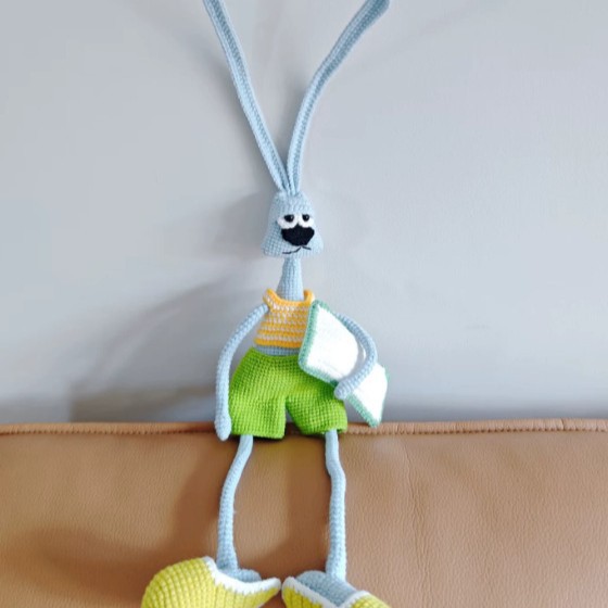 Grumpy Long-Eared Rabbit Yarn Crochet Keychain Kit photo 4