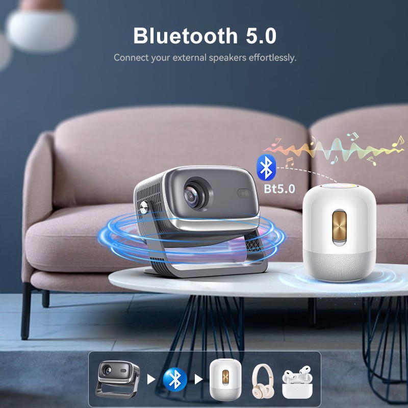 1080P Auto-Focus Portable Projector For Home Office And Bedroom photo 8