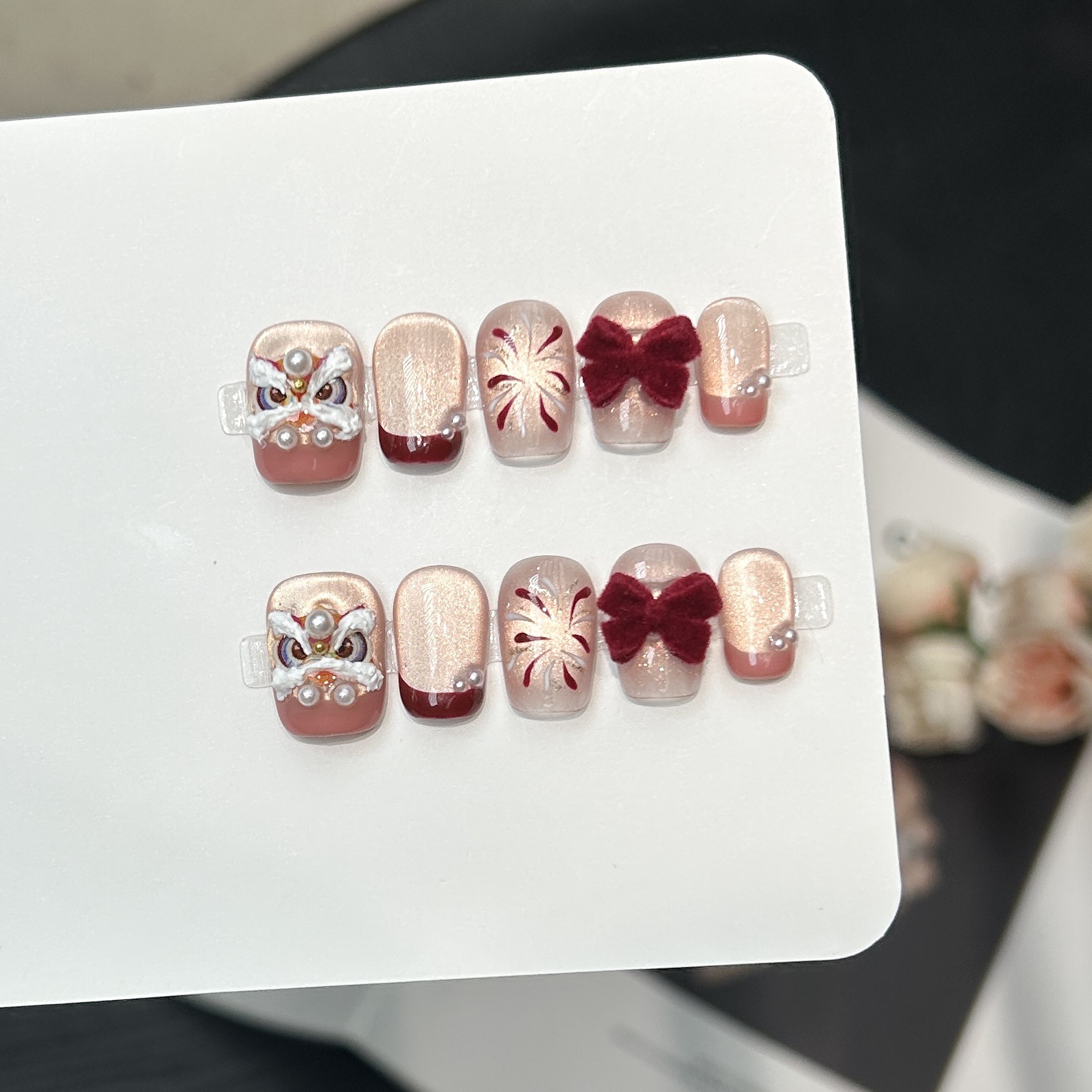 Removable Daily Style Advanced Hand-made Manicure Fake Nail Patch photo 8
