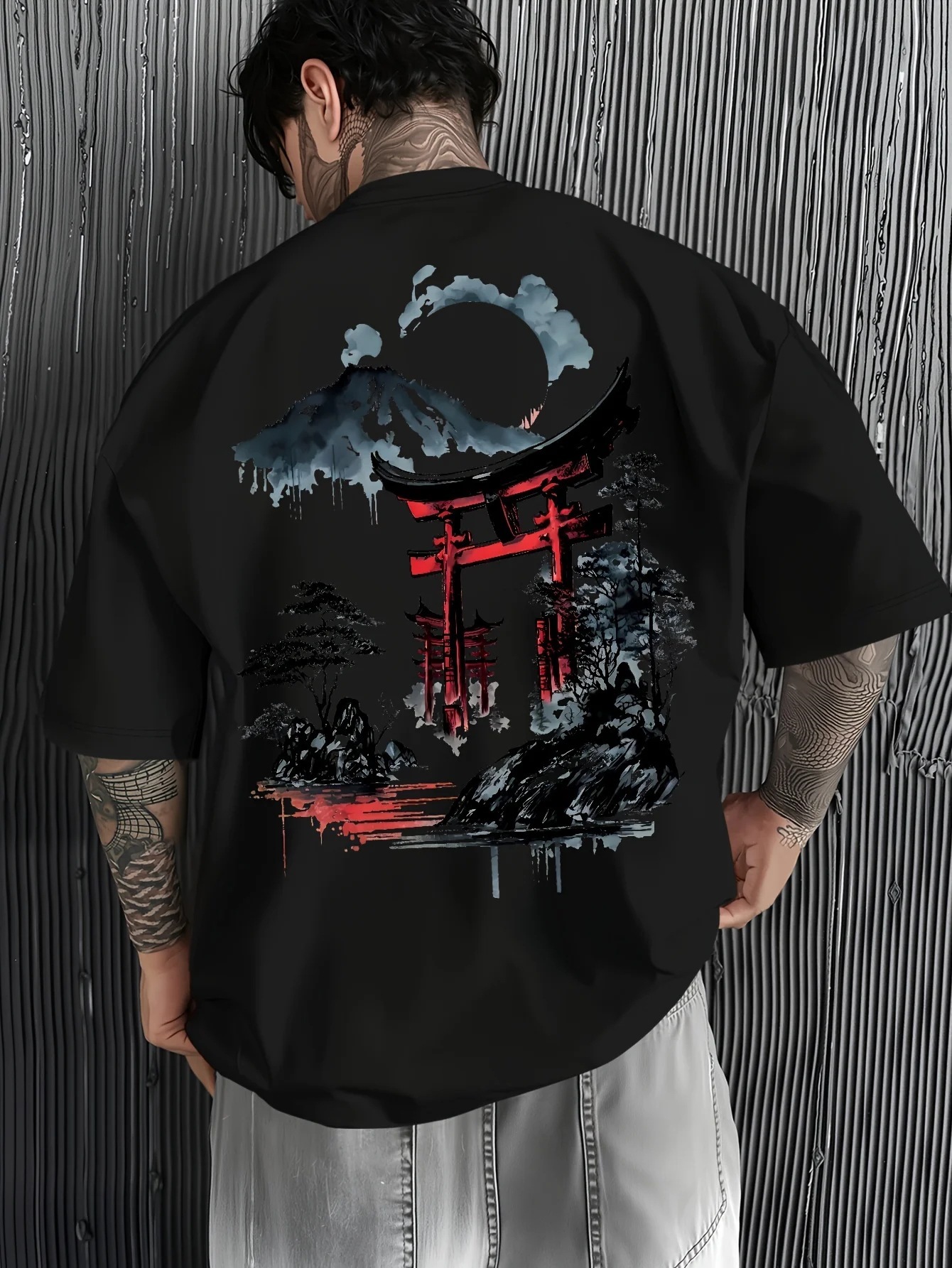 Loose Cotton Ink Print T Shirt photo 6