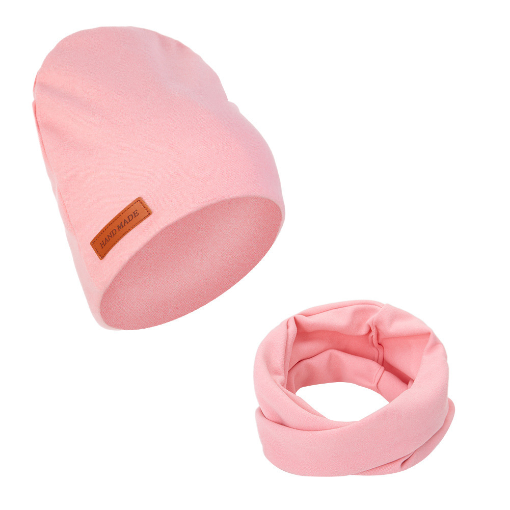 Children's Solid-Color Pullover Cross-Neck Warmer Two-Piece Set photo 2