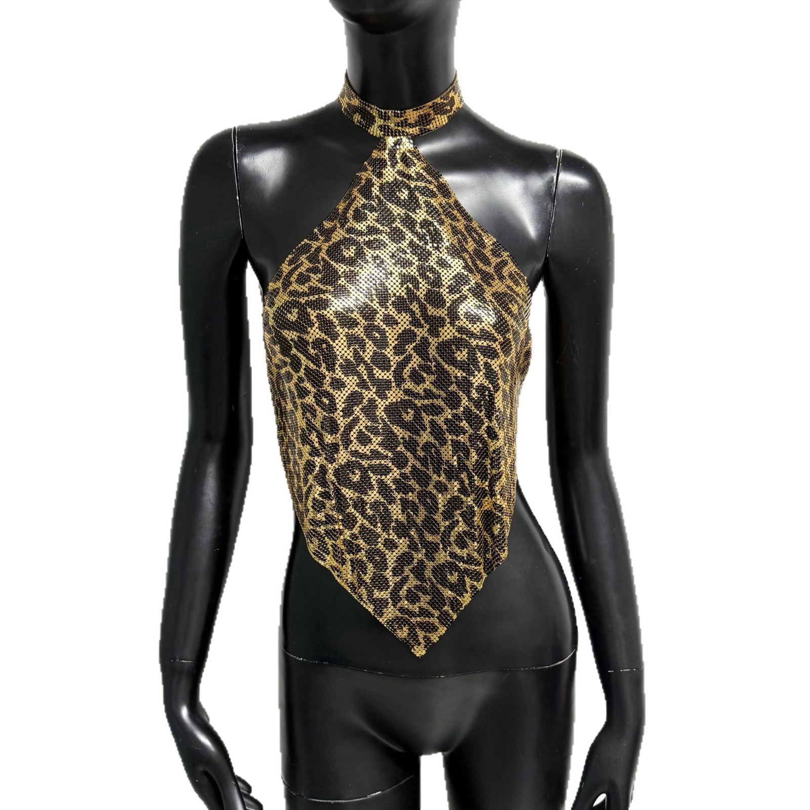 Sexy Leopard-print Vintage Halter-neck Top For Women photo 4