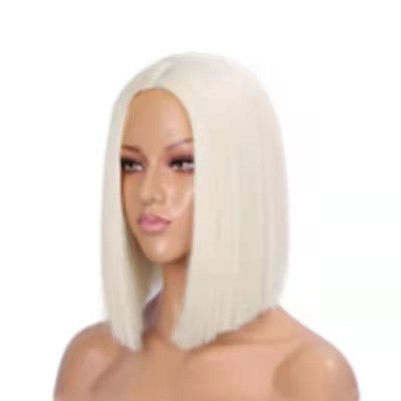 High-temperature Silk Synthetic Fiber Short Wig photo 4