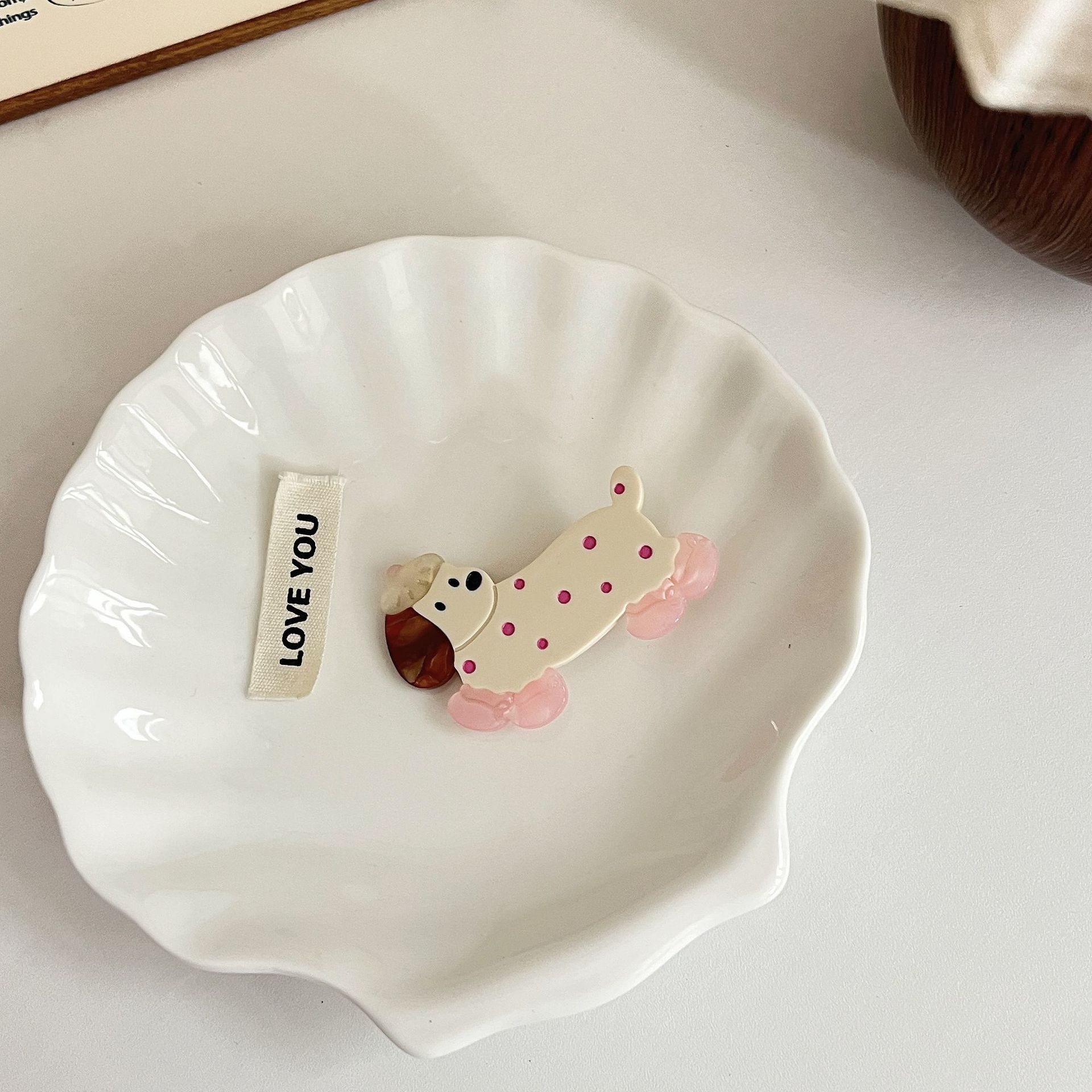 Cute Polka-dot Dachshund Hair Clip For Girls photo 2