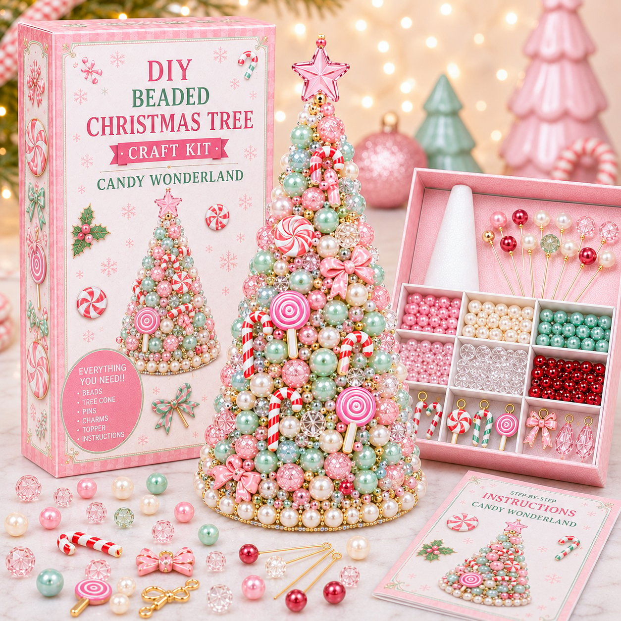 DIY Beaded Christmas Tree Craft Kit photo 3
