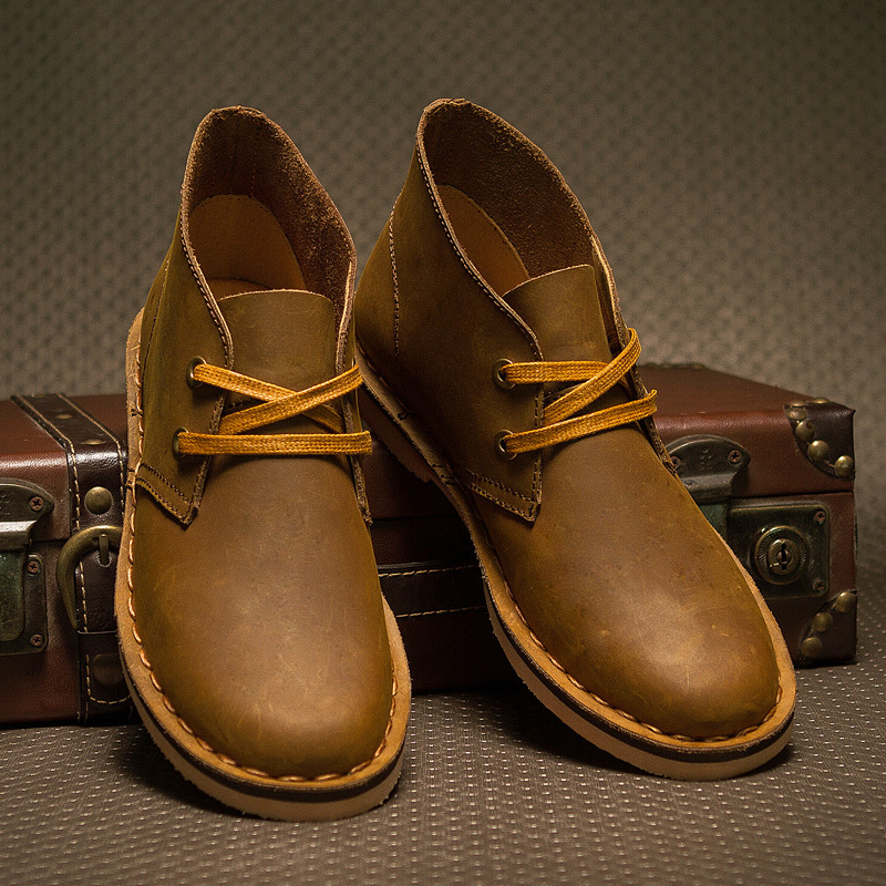 Second-layer Crazy Horse Leather Desert Boots Cross-border Vintage Mens Leather Boots photo 4