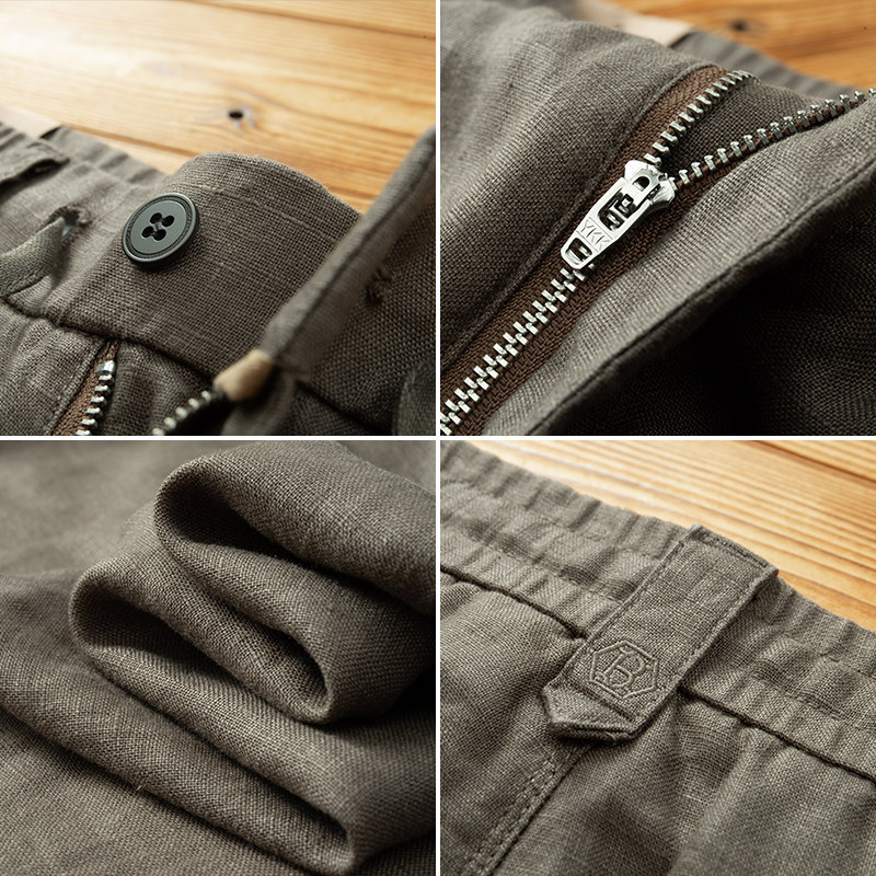 Men's Linen Elastic-Waist Drawstring Pants photo 8