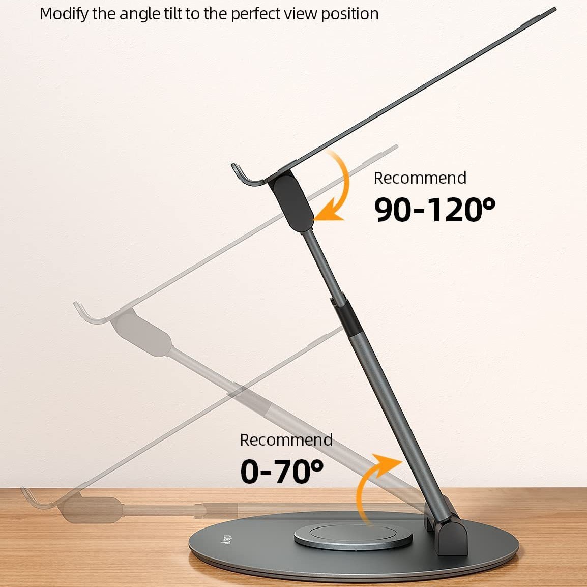 Notebook Bracket Laptop Bracket Aluminum Alloy Desktop Adjustable Base 360-degree Rotation photo 3