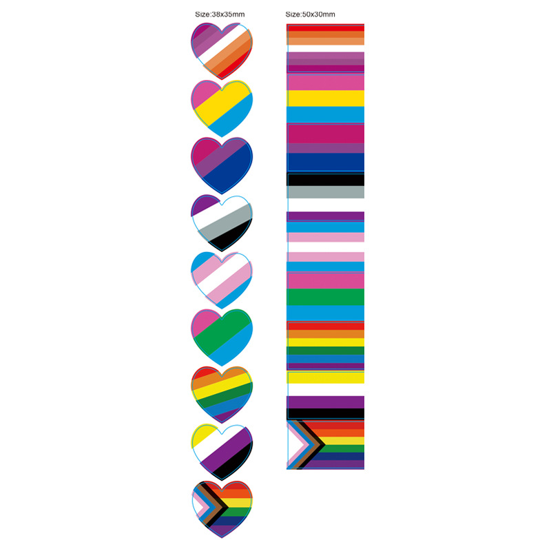 Square Rainbow Pattern Valentine's Day Label Sticker photo 2