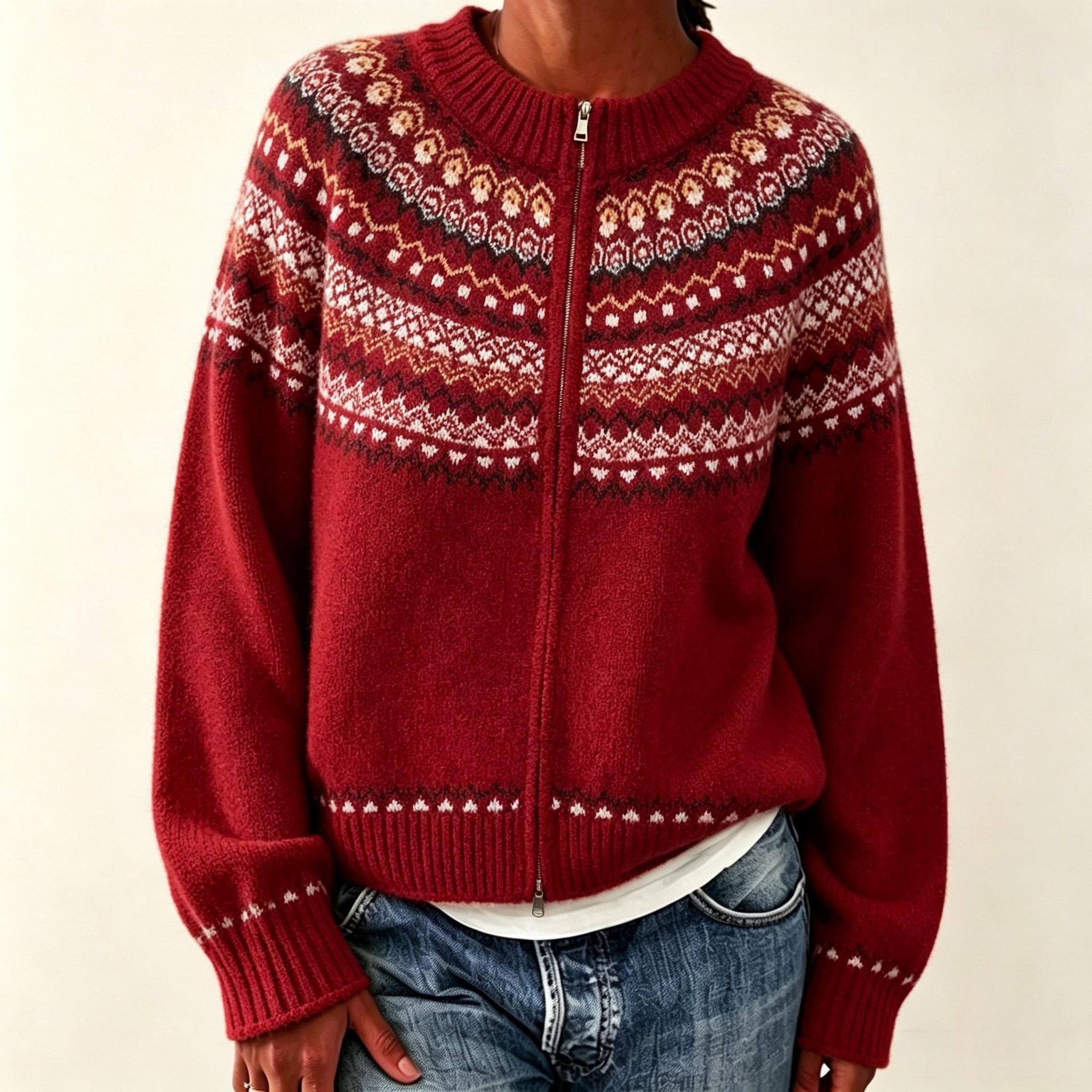 Vintage Women's Jacquard Knit Cardigan photo 5