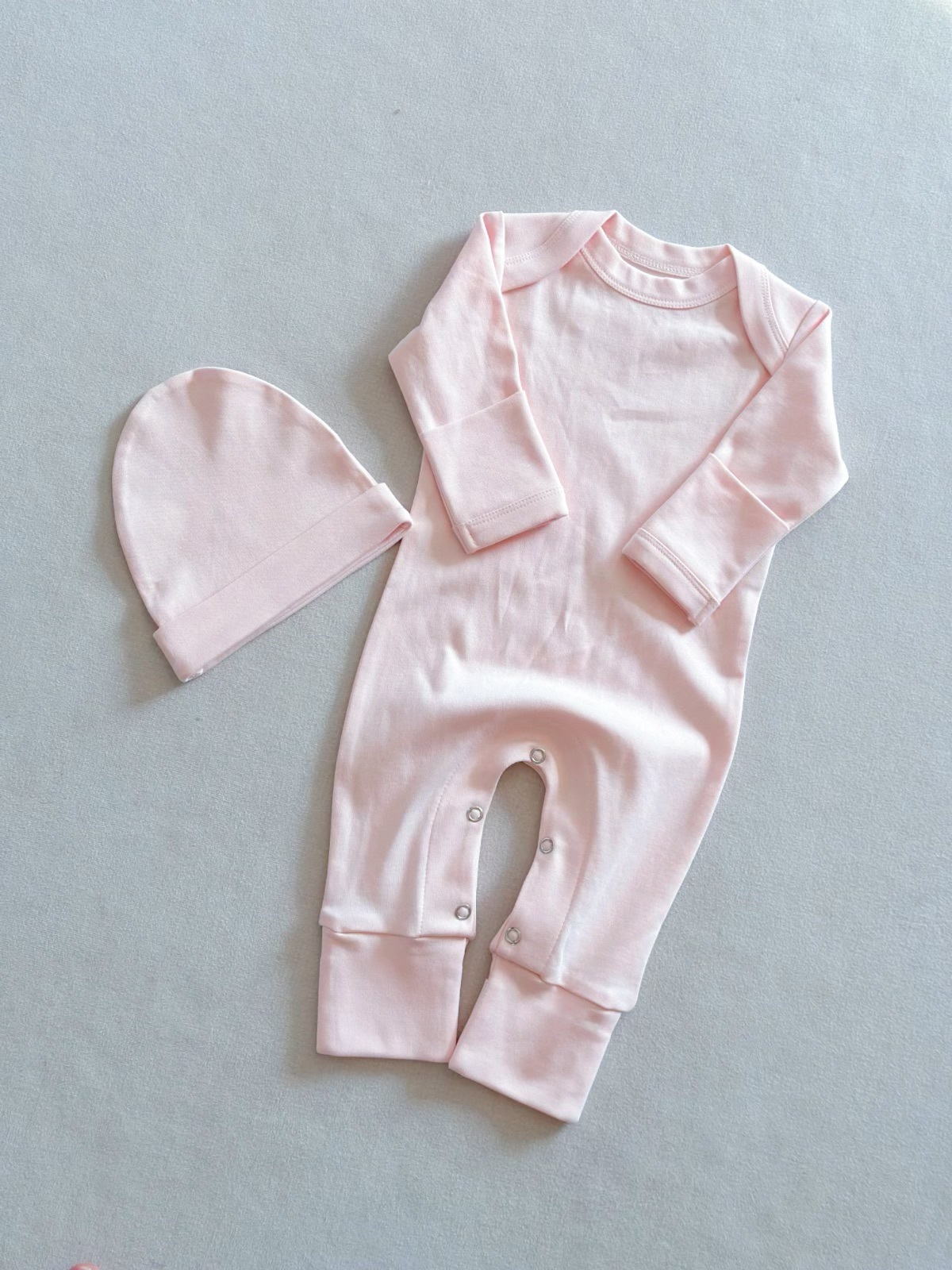 Winter Baby Solid Color Long Sleeved Jumpsuit Newborn Bag Fart Jacket photo 7