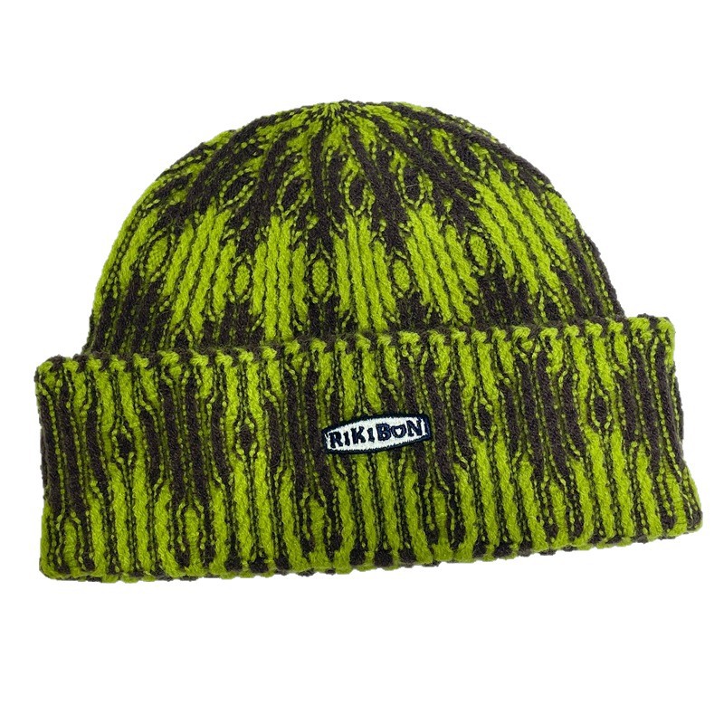 Autumn Winter Warm Ear-Protecting Tie-Dye Colorblock Knitted Beanie photo 5