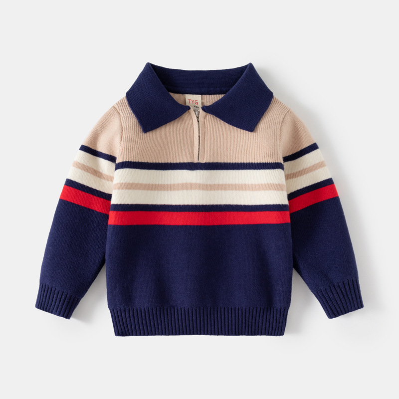 Fashionable Childrens Clothing Boys Lapel Sweater photo 6