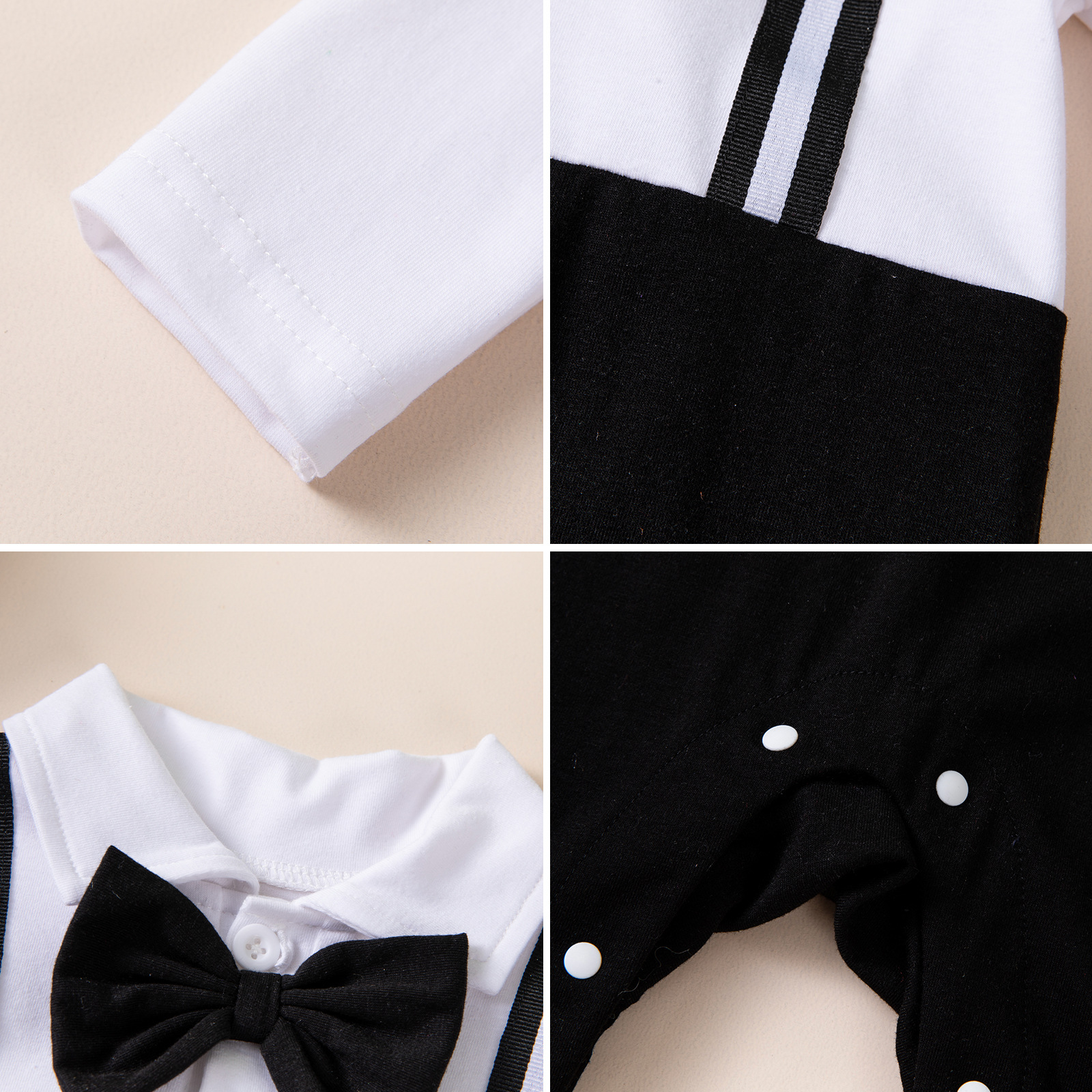 Long-sleeve Overalls With Bow Tie Set photo 6