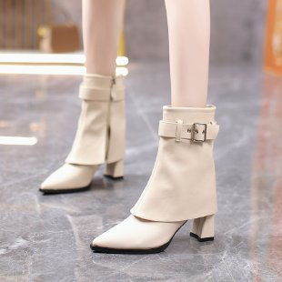 Stylish Pointed-toe Chunky-heel Fashion Boots photo 2