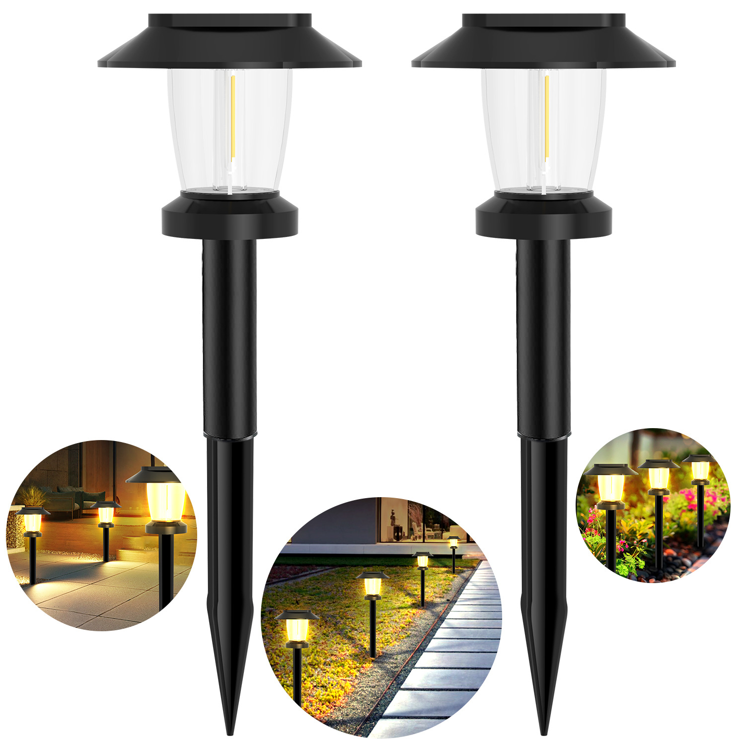 Solar-powered Outdoor Courtyard Light Set photo 8