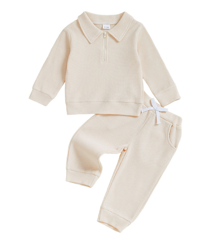 Childrens Cotton Polo-neck Long-sleeve Set photo 6
