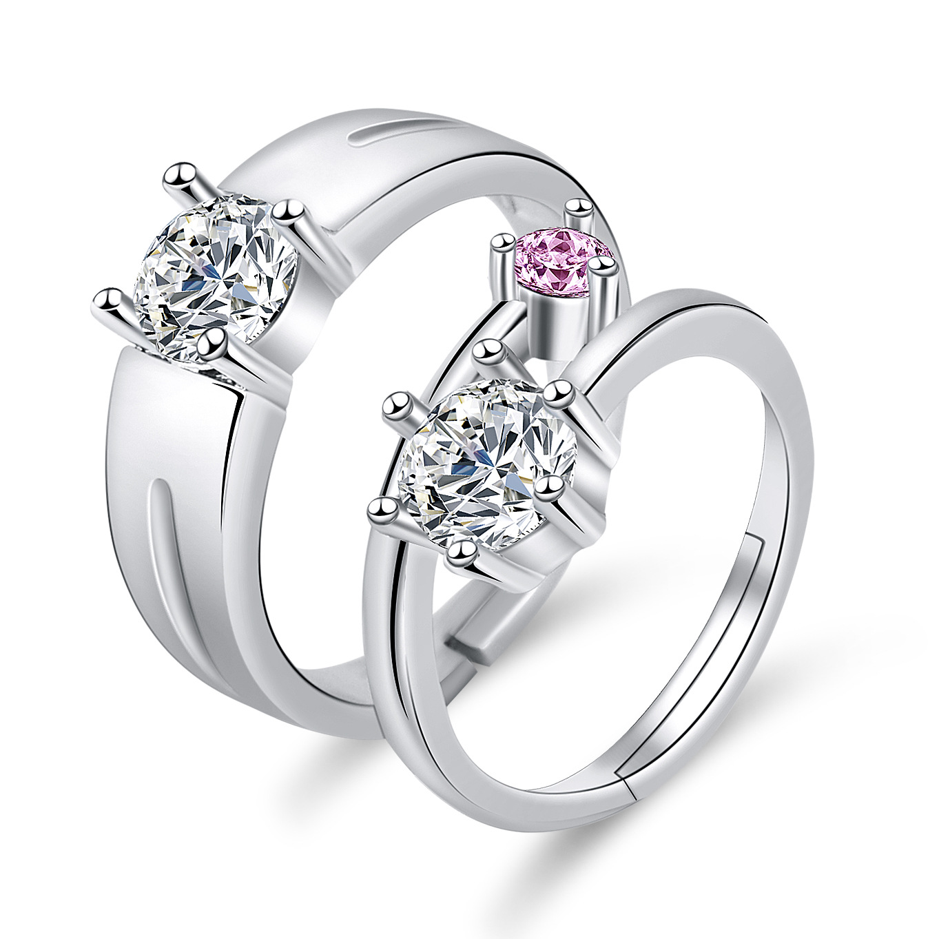 Moissanite Engagement Couple Couple Rings photo 1