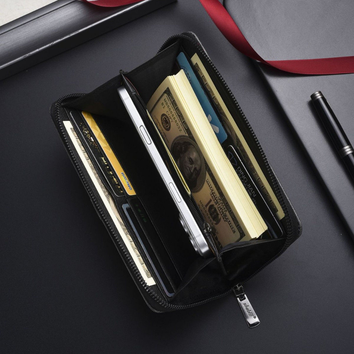 Long Mens Vintage PU Leather Wallet photo 3