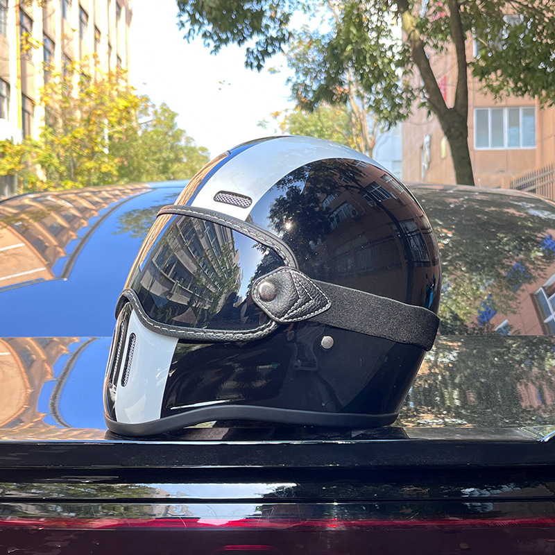 Vintage Versatile Fiberglass Motorcycle Helmet photo 6