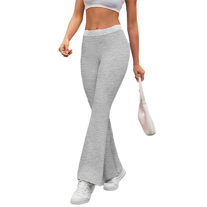 Women's Low-rise Lace Flared Pants Sportswear Yoga Leggings photo 2