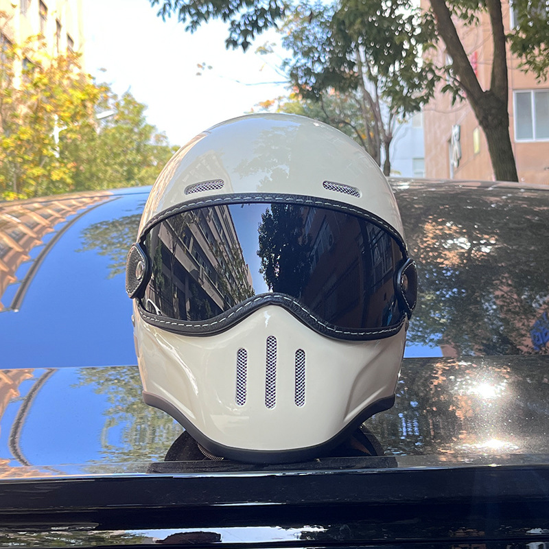 Vintage Versatile Fiberglass Motorcycle Helmet photo 7