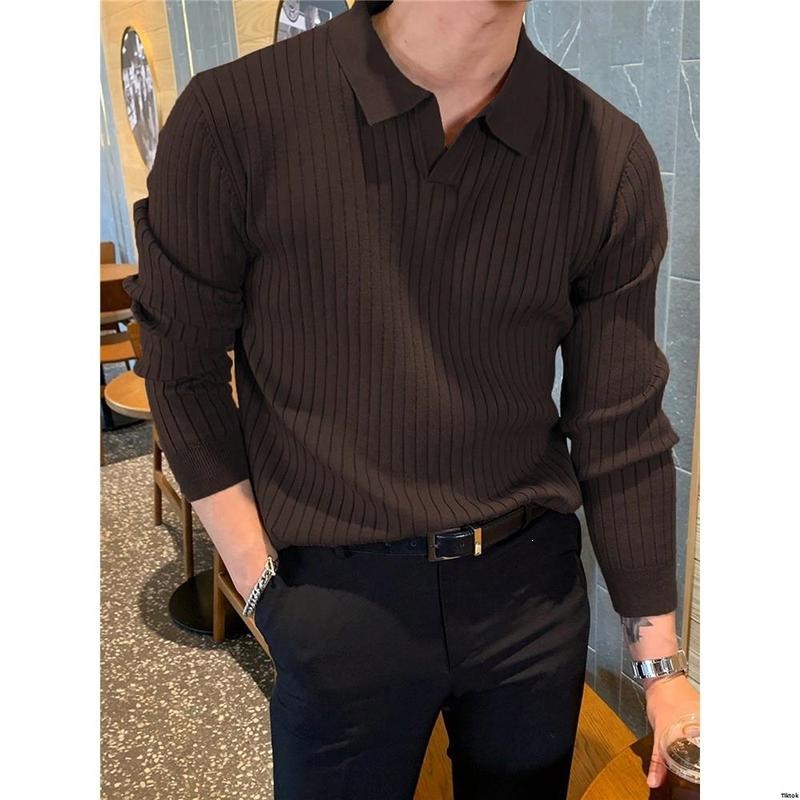 Fashionable Men's Solid-color Casual Knit photo 2
