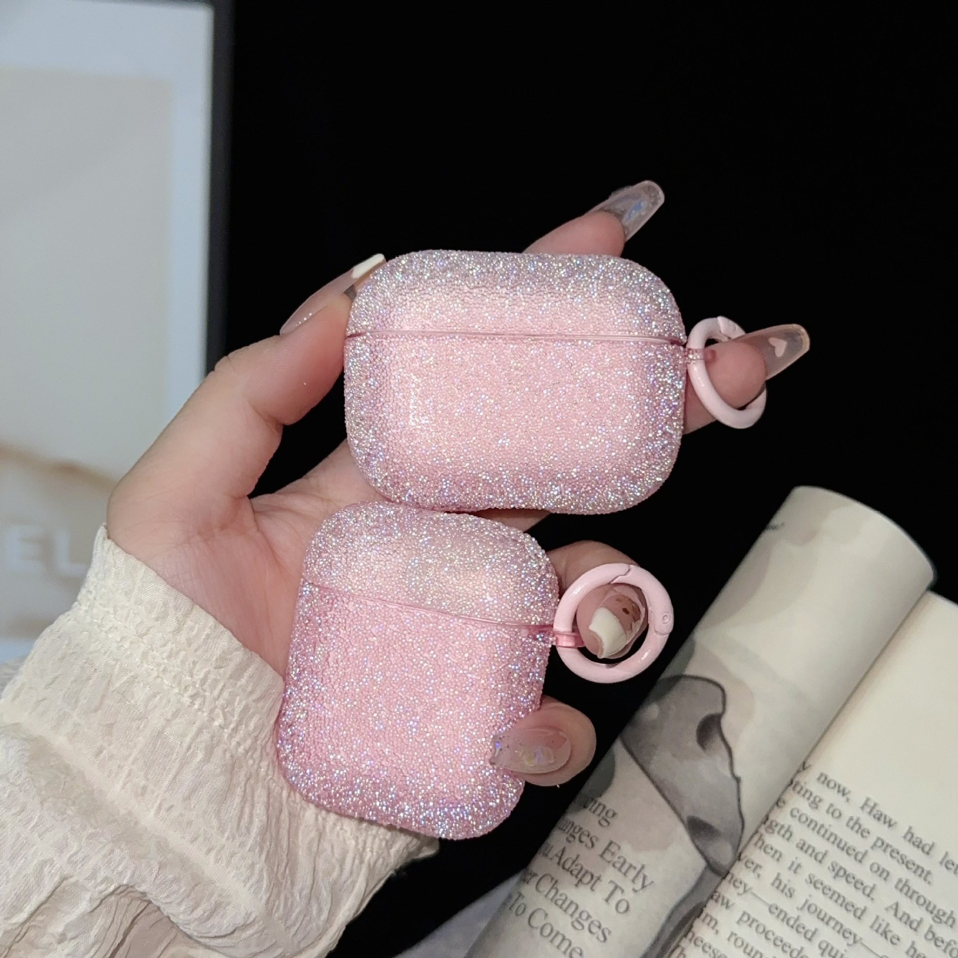 Fine Rhinestone Crystal Particle Bluetooth Headset Protective Cover Earphone Case photo 2