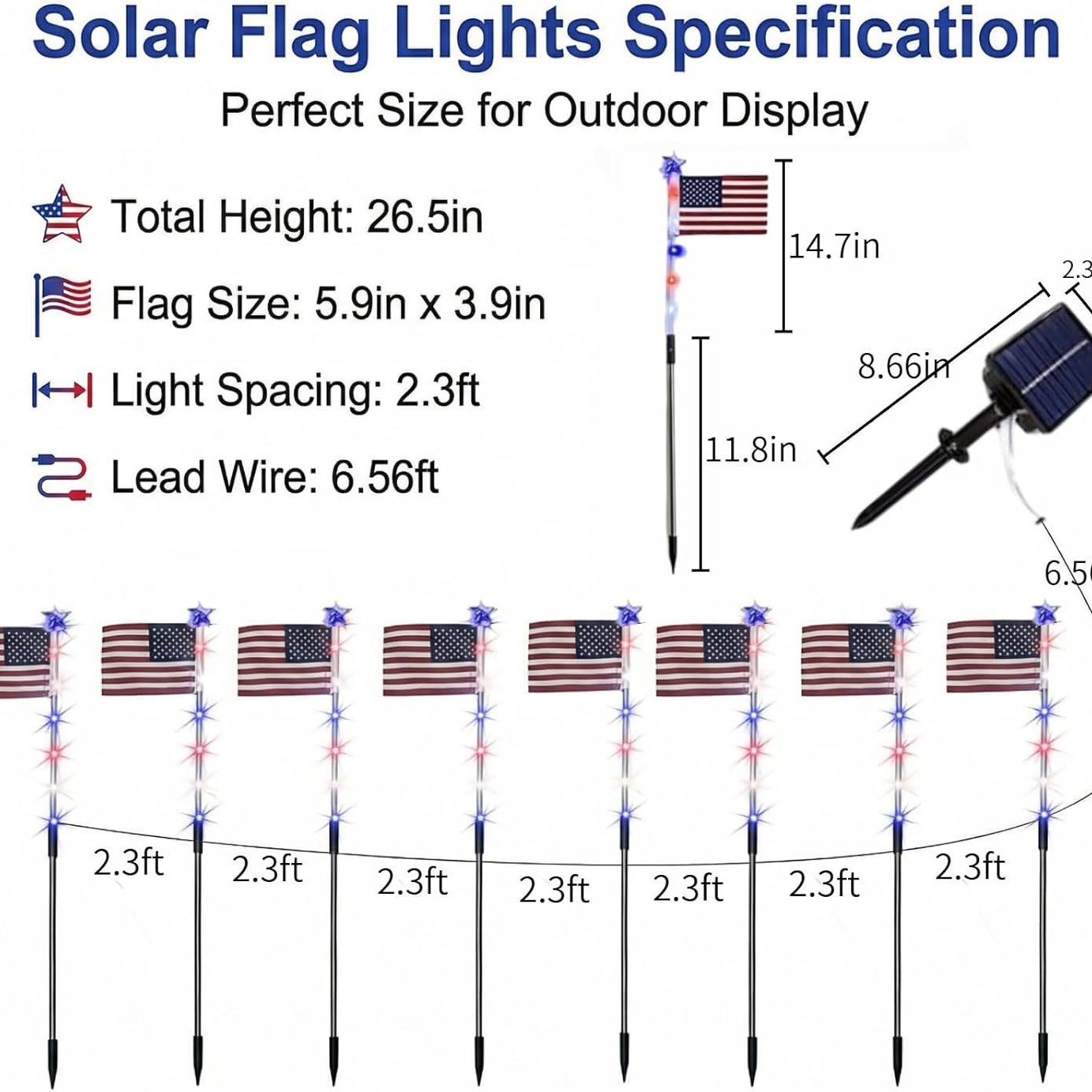 LED Solar-Powered National Flag For Outdoor Courtyards And Villas photo 5