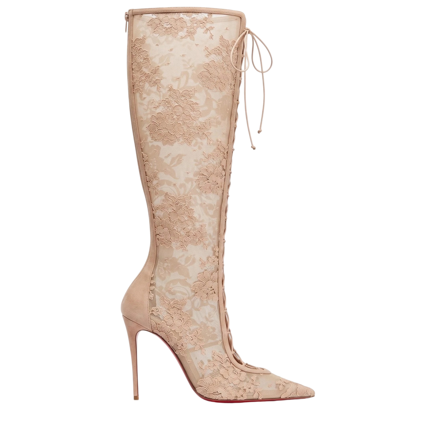 New Pointed-toe High-heeled Sexy Lace Black Over-the-knee Boots Red Sole photo 6