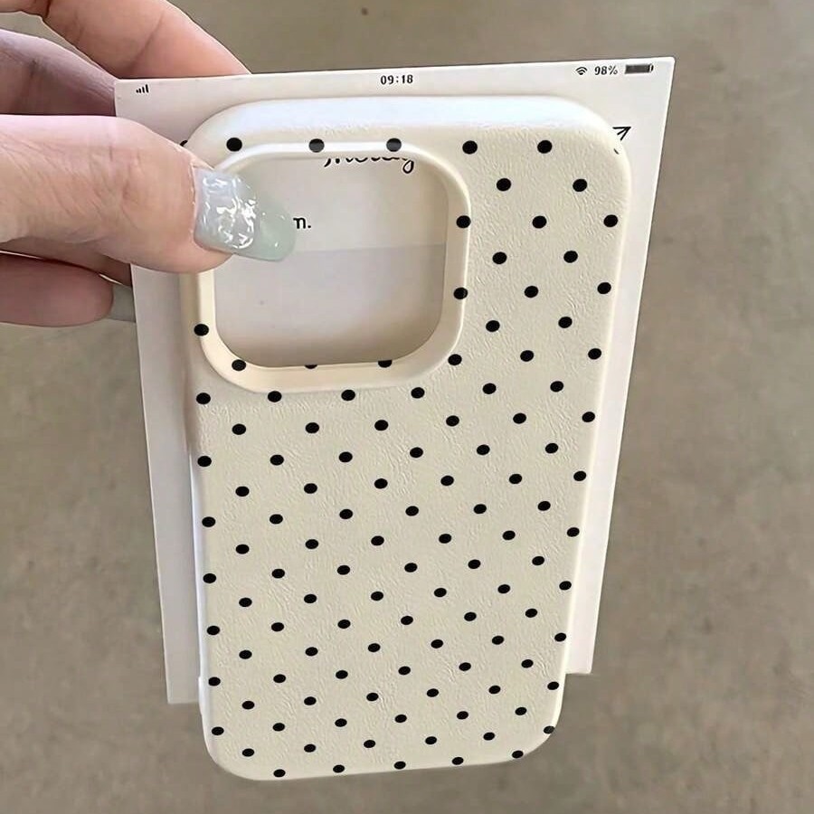 Polka-dot Phone Case With A Faux Leather Texture photo 8