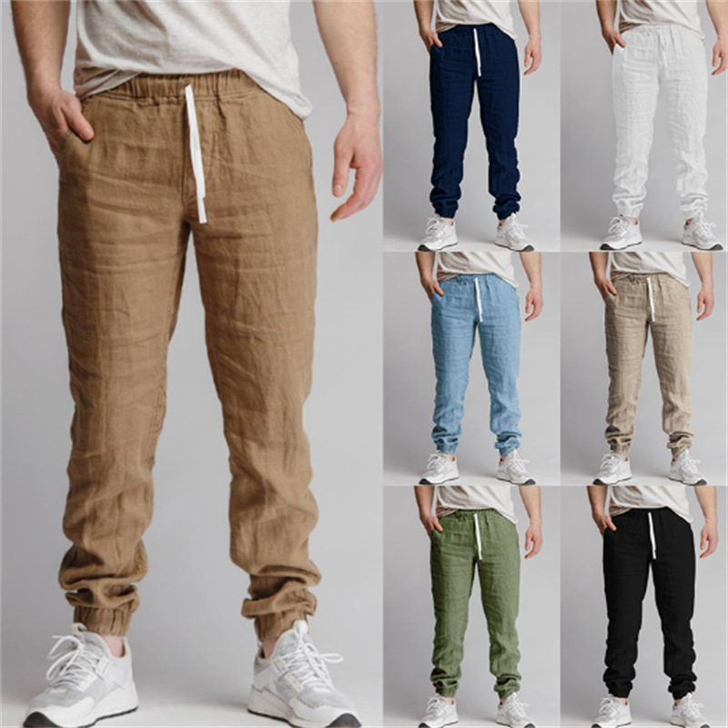 Solid-color Drawstring Outdoor Casual Breathable Jogger Pants With Elastic Cuffs photo 1