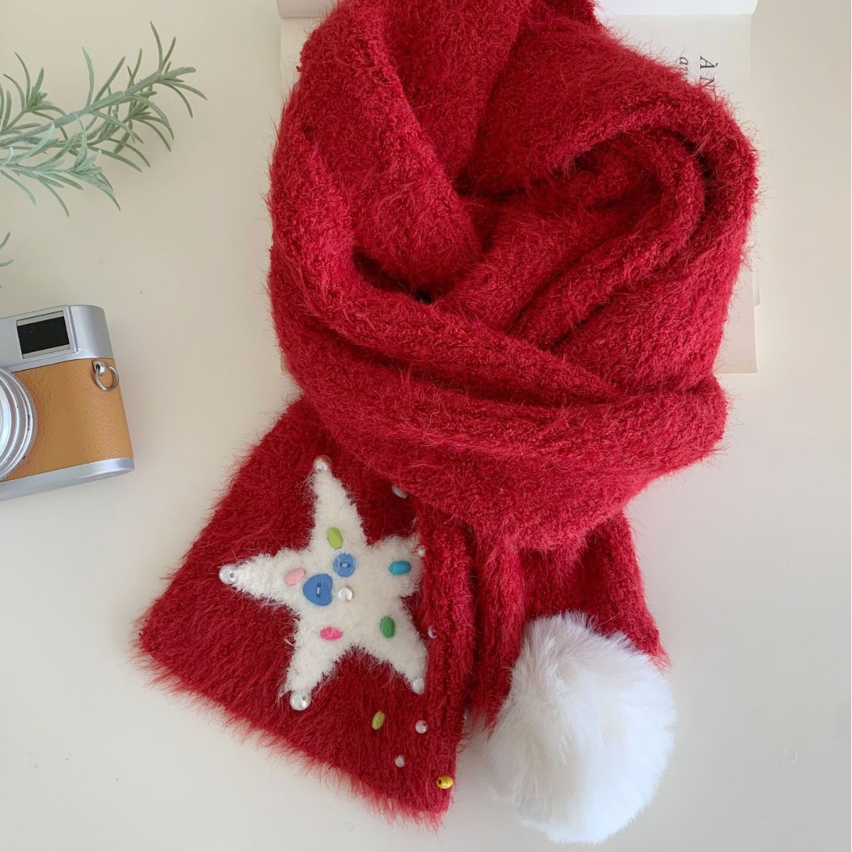 Women's Plush Knitted Scarf Warm And Extra-thick photo 6