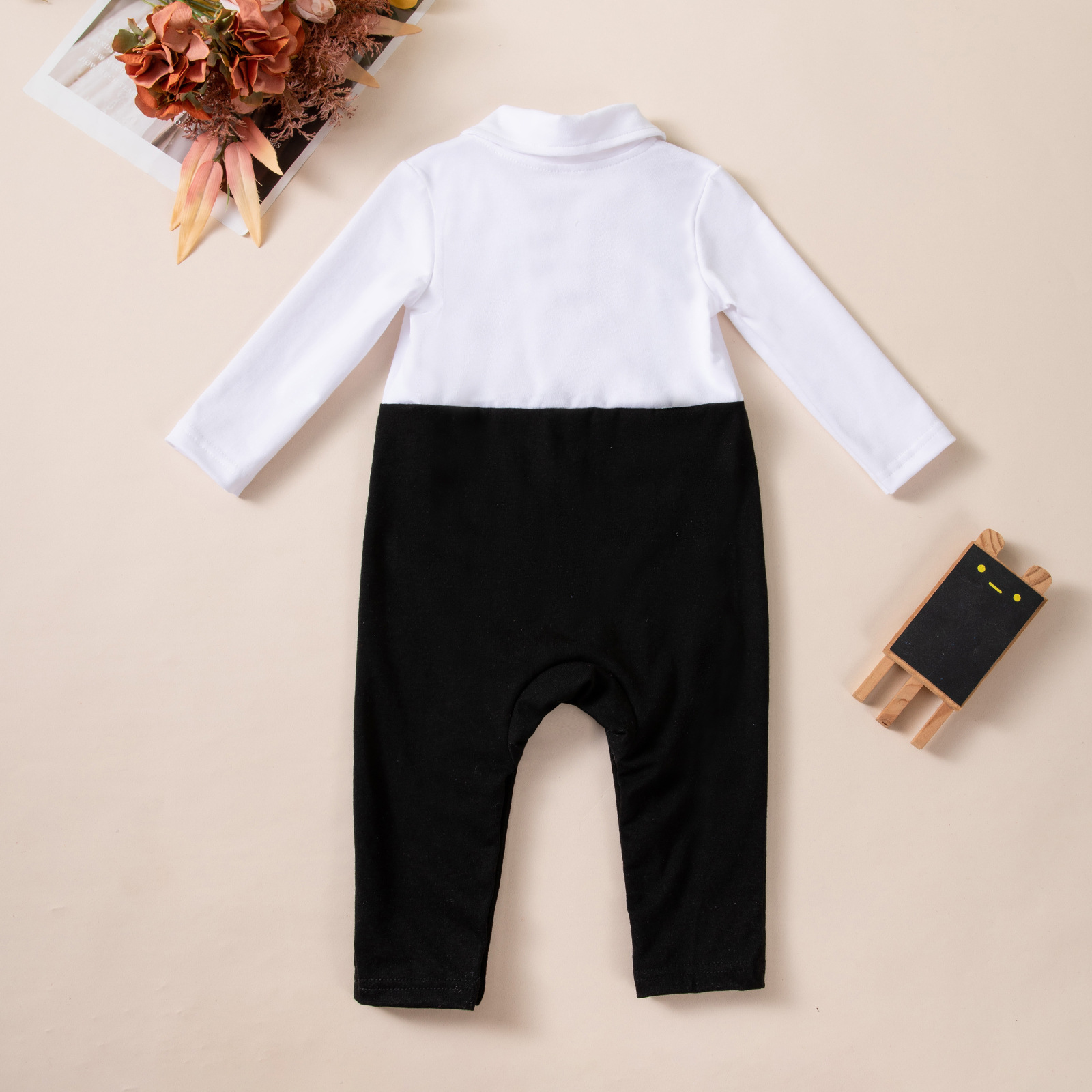 Long-sleeve Overalls With Bow Tie Set photo 2