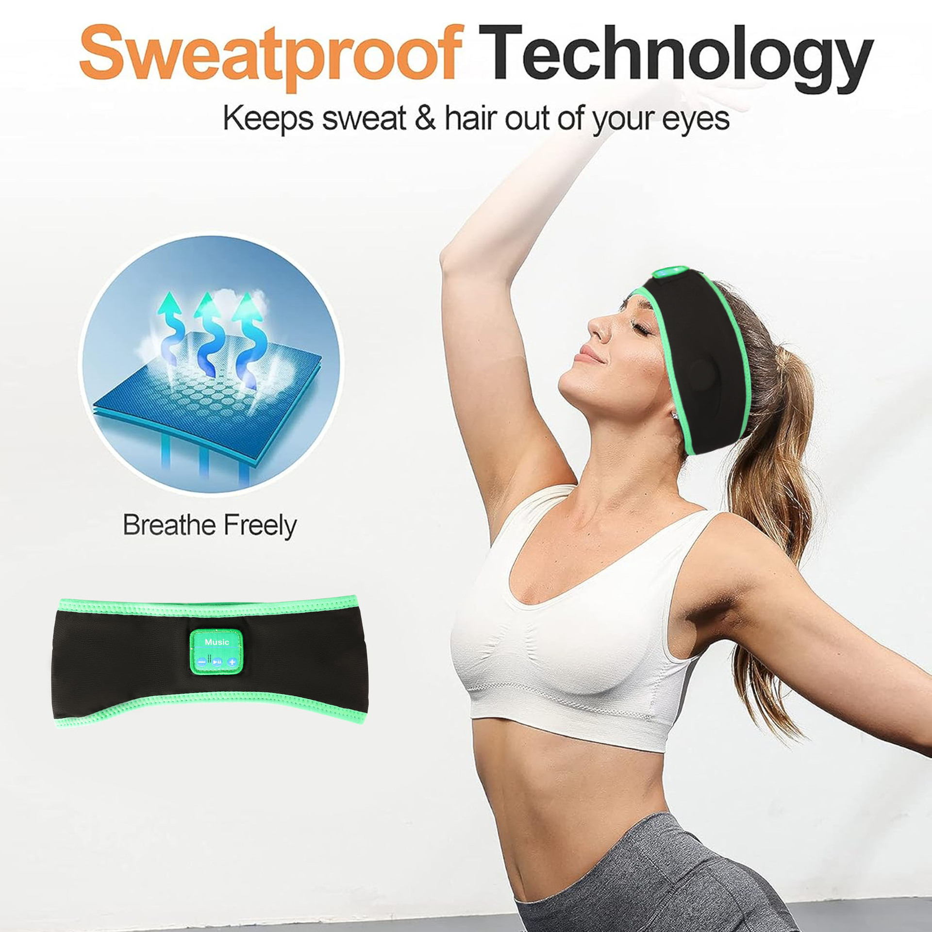 Sleeping Bluetooth Headphones Sports Headband photo 3