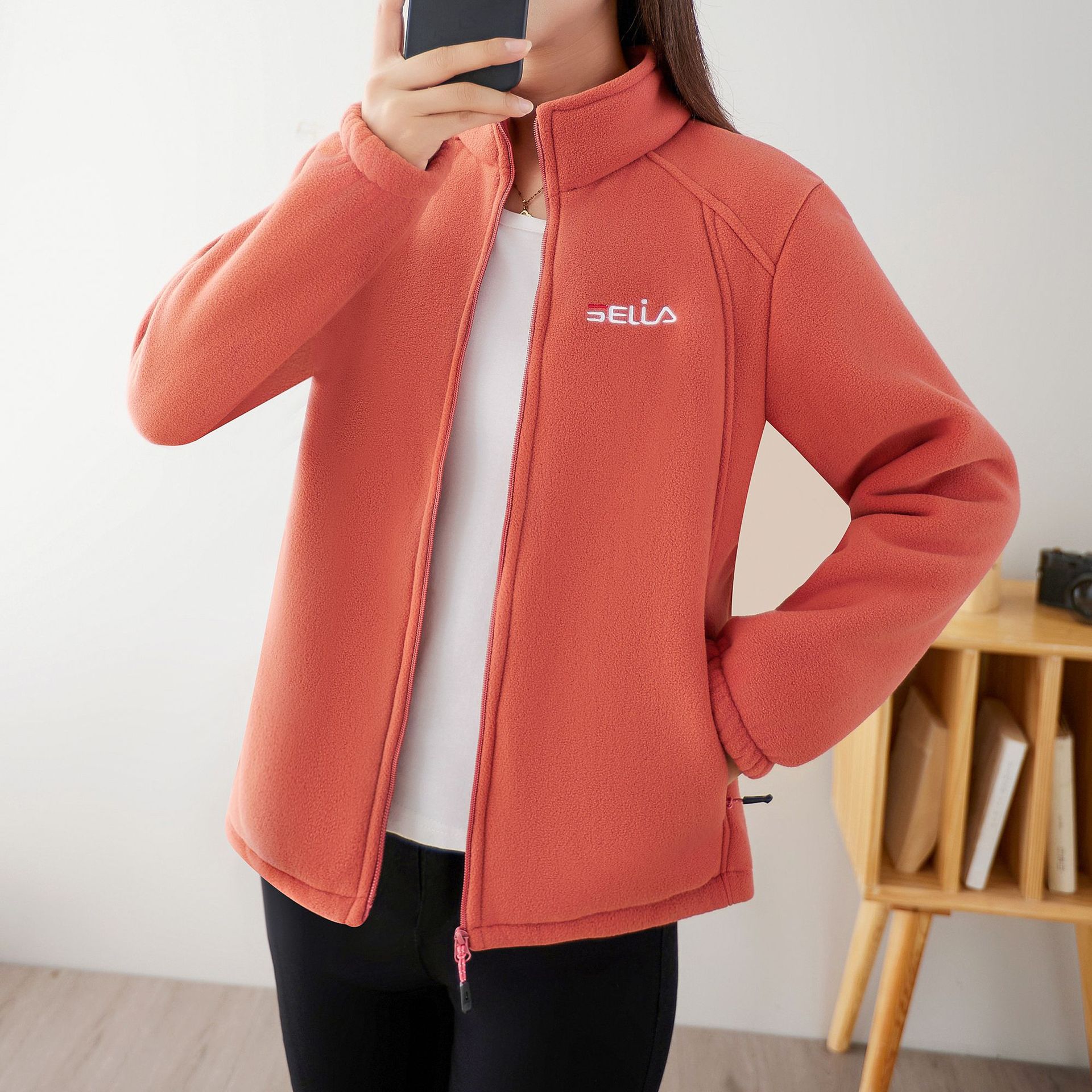 Women's Fleece-Lined Thickened Zip-Up Cardigan photo 8