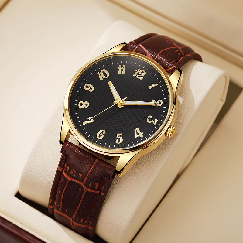 Quartz Mens Business-style Alloy Luminous Luxury Wristwatch With A Leather-band Feel photo 1