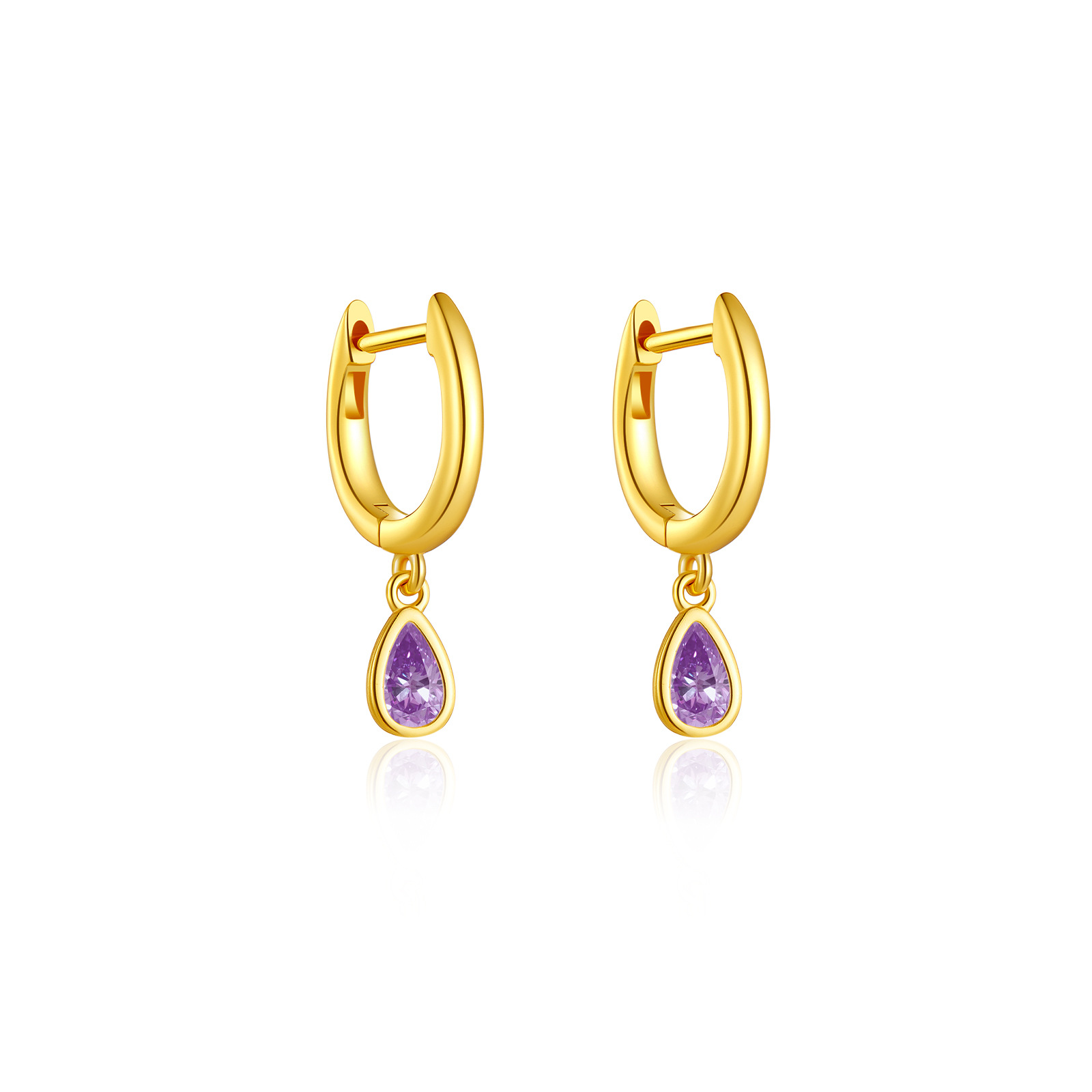S925 Sterling Silver Earrings Colorful Pear-shaped Long Graceful And Fashionable Zircon Jewelry Earrings photo 3