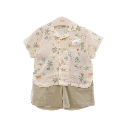 Cartoon Casual Cotton Boys Clothing Set photo 2