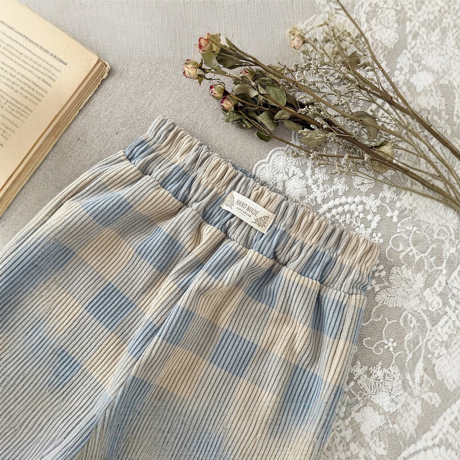 Girls Polka-dot Plaid Loose-fitting Carrot Pants photo 7