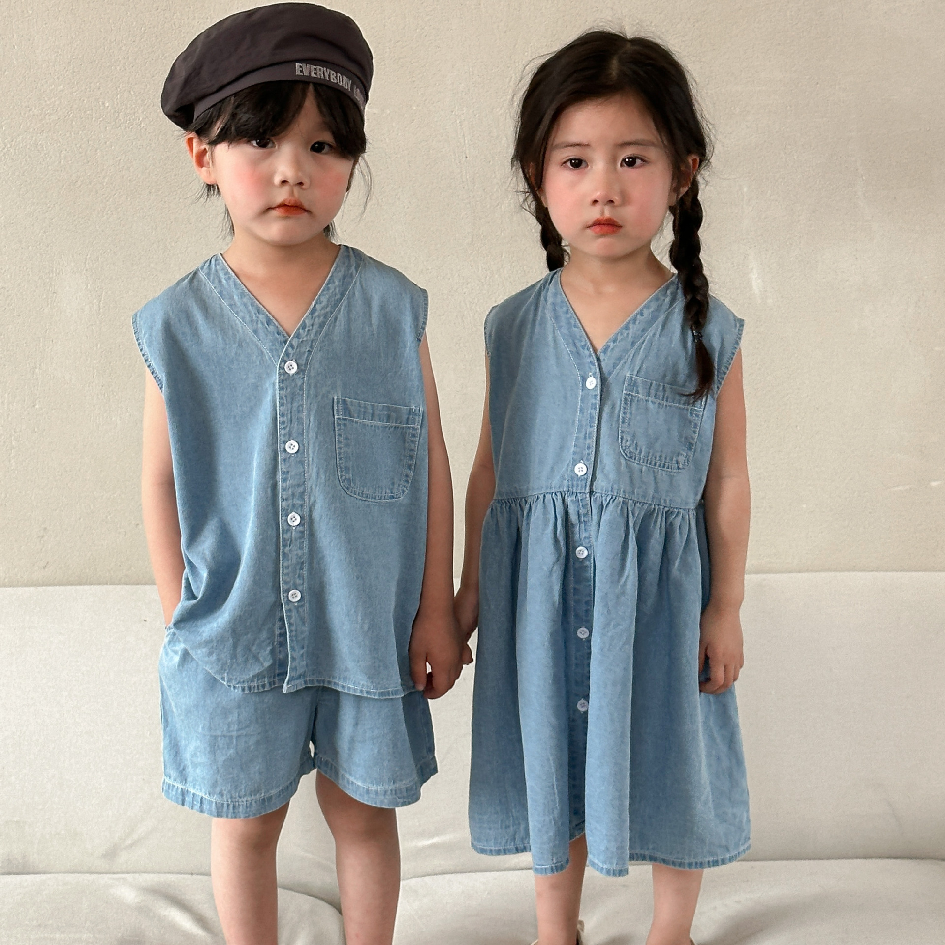 Summer Casual Vest And Shorts Set Sibling Matching Outfit photo 1