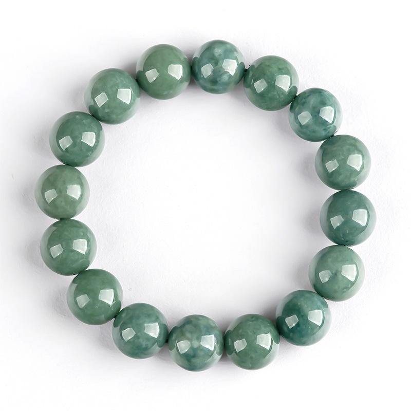 Womens Deep Jadeite Green Round-bead Bracelet photo 3