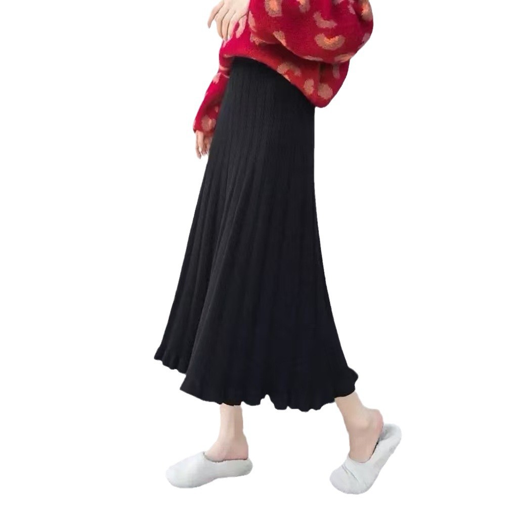 Women's Knitted Mid-length Ruffled Skirt For Fallwinter photo 3