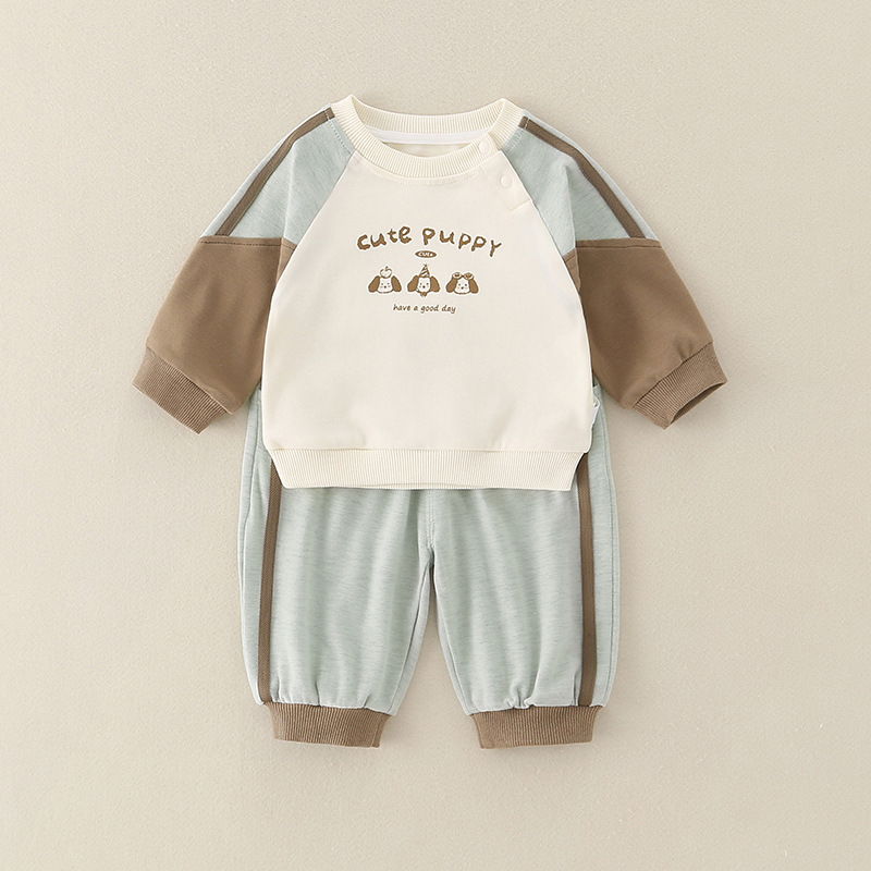 Boys' New Class A Pure Cotton Baby Cartoon Casual Pants Set photo 7