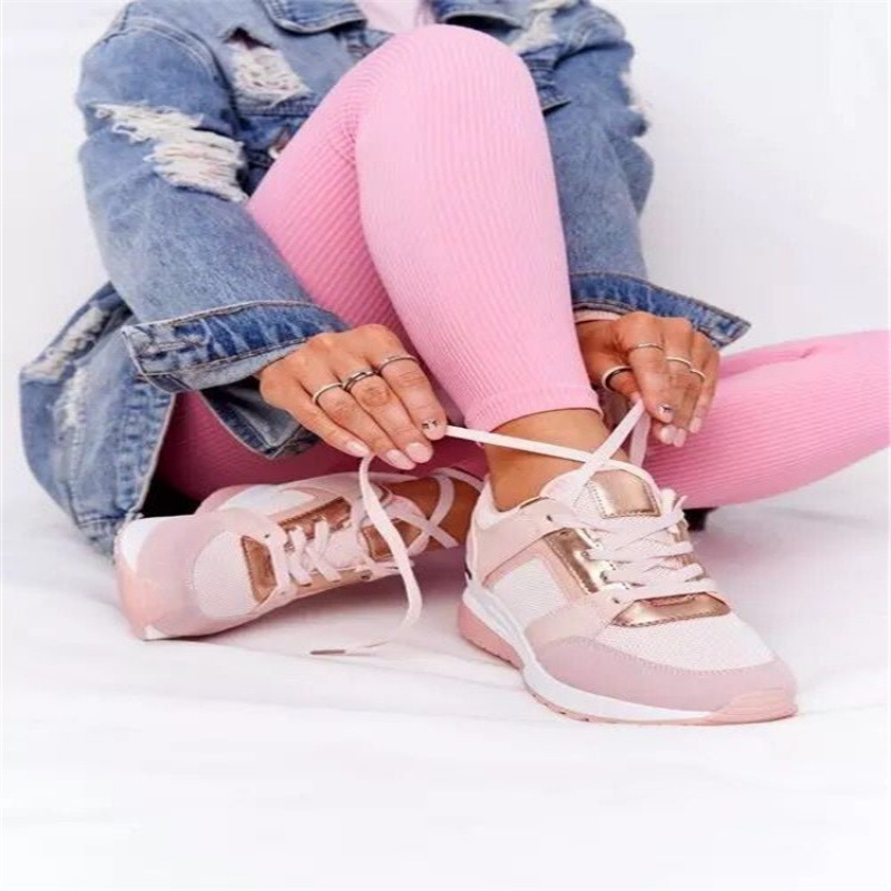 Plus Size Casual Platform Dad Shoes Lace-up Wedge Sports Women photo 8