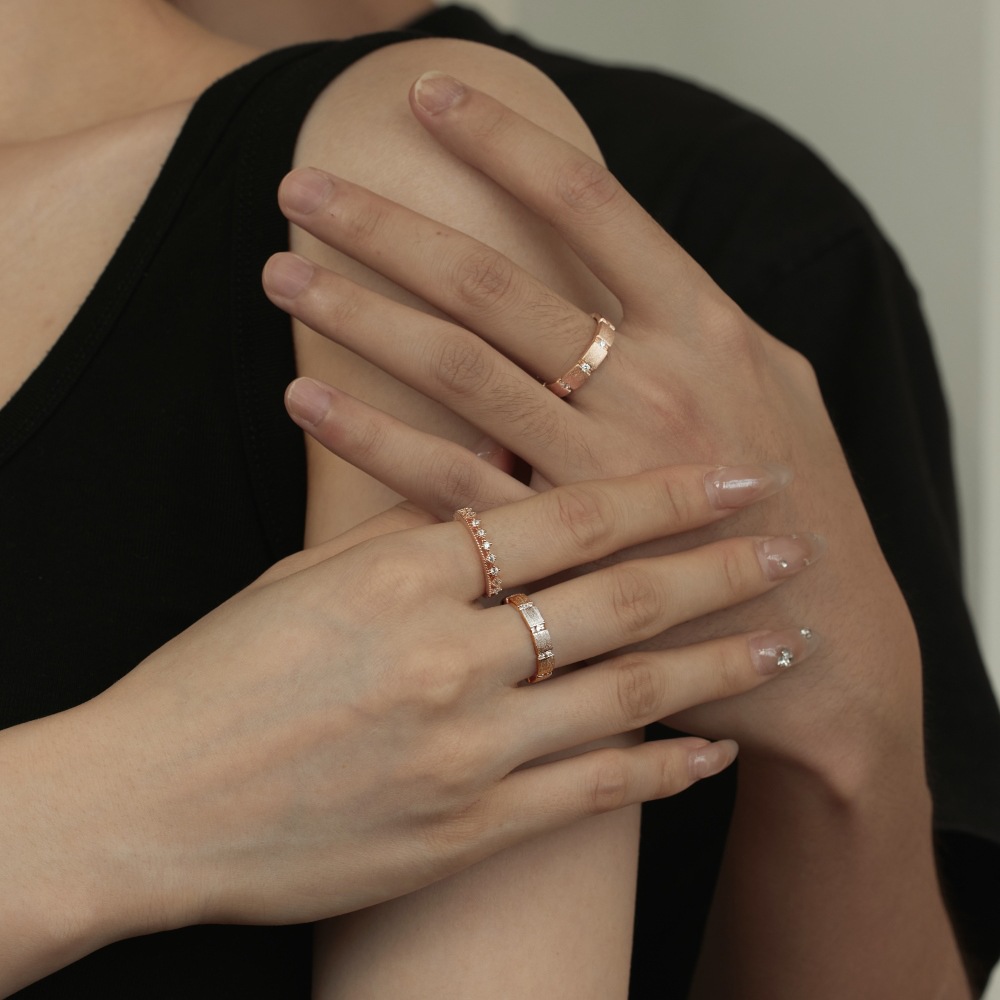 S925 Sterling Silver Men And Women Couple Rings Personality Fashion Round Zirconium Gang Drill Slim Ring Simple All-match photo 8
