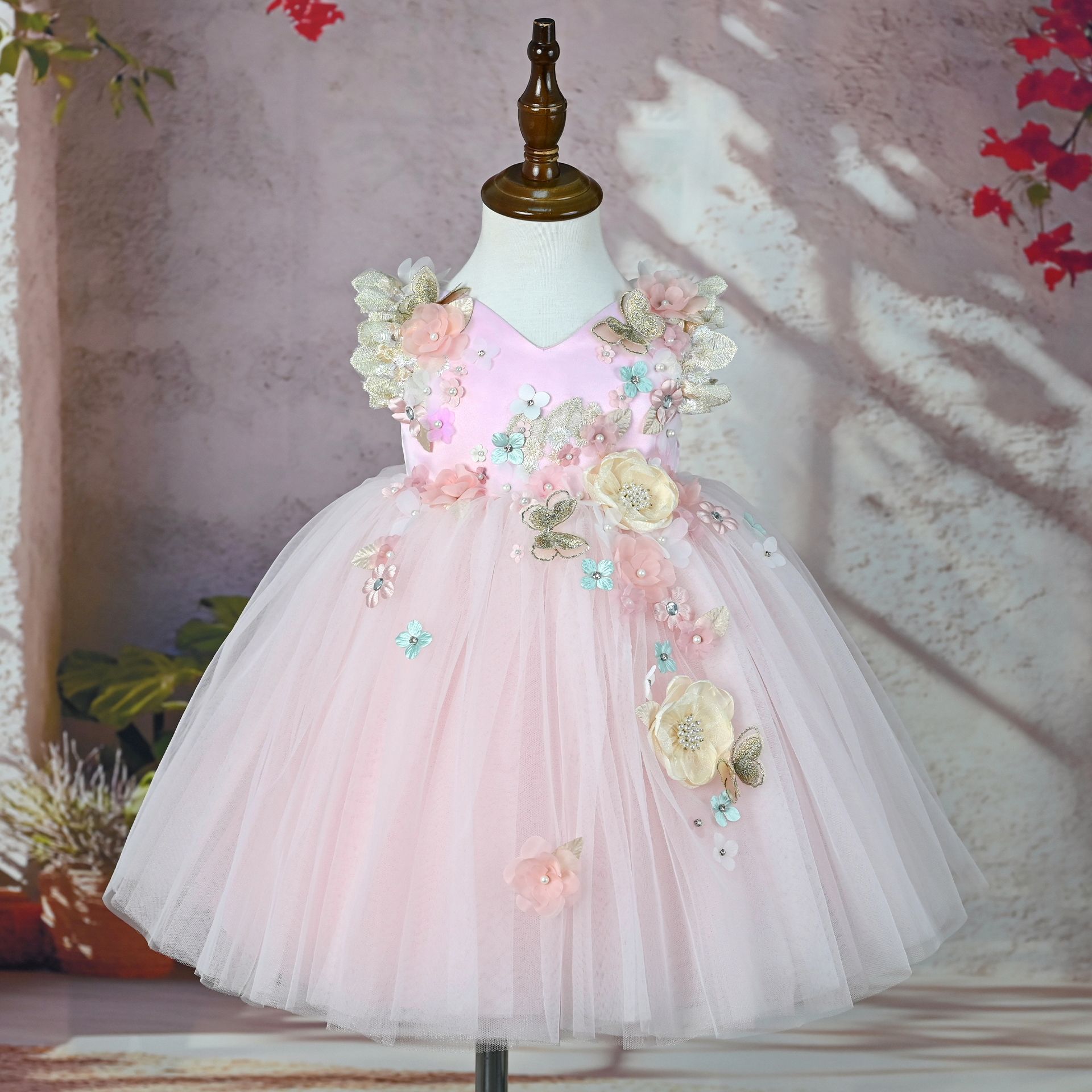 Three-dimensional Floral Tulle Princess Dress photo 8