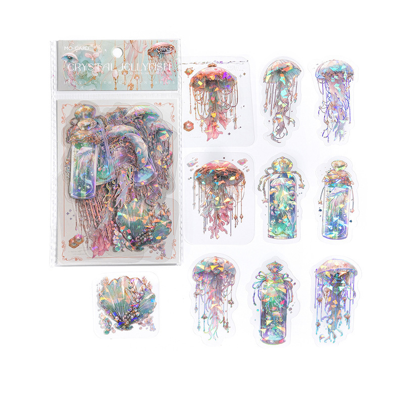 Laser Watercolor Shell Ocean Jellyfish Series PET Stickers photo 4