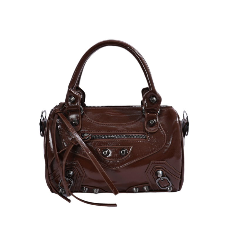 Handbag With Tassel And Stud Detailing Biker-style Shoulder Bag Crossbody Underarm Pillow Bag photo 2
